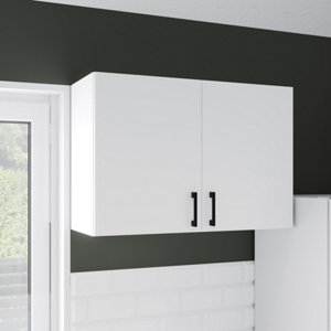 Meuble haut 2 portes "Pragma" blanc l.80 x h.55 x p.32 cm