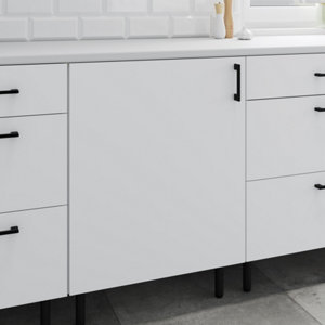 Meuble bas 1 porte "Pragma" - Blanc - L. 60 x H. 86 x P. 59 cm