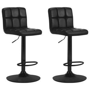 Lot de 2 tabourets "Lagan" noir mat - Dim. : l. 45 x P. 52 x H. 88 - 109 cm.