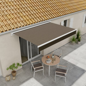 Store banne manivelle avec semi cassette 3 x 2 m Taupe