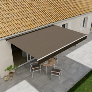 Store banne manuel Taupe - 4 x 3 m