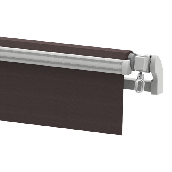 Store Banne Manuel 4x3m Taupe – Lambrequin Rétractable 1,50m – Protection Solaire Terrasse Sans Coffre