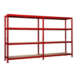 Etagère double bois et métal - L. 230 x H. 177 x P. 50 cm 