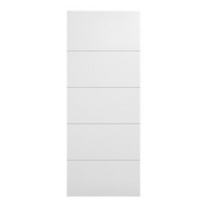 Porte coulissante MDF blanc mat LOR - H. 204 x l. 73 x ep. 3,5 cm
