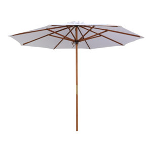 Parasol droit en bois "LEOTIS" - L. 300 x l. 300 cm