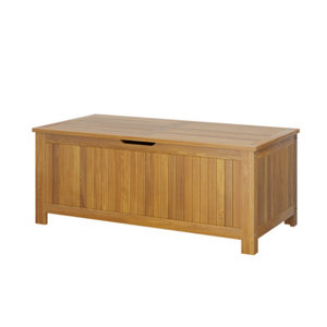 Coffre acacia avec bâche intérieure "CALYANTA" -  L. 120 x P. 60 x H. 48 cm.