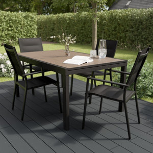 Table extensible noire "ERIBA" - 160/240 x 100 x H. 75 cm.