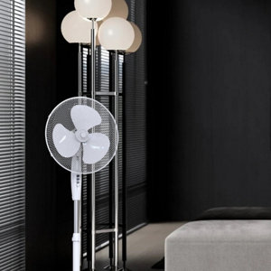 Ventilateur sur pied blanc 45W- H. 125 x l. 66,9 cm