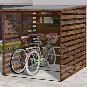 Abri en bois range vélos jusqu'à 4 - L. 186 x l. 201 x H. 204 cm