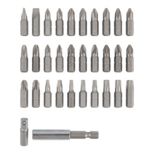 Coffret de 32 embouts de vissage acier S2 mixte avec porte-embout