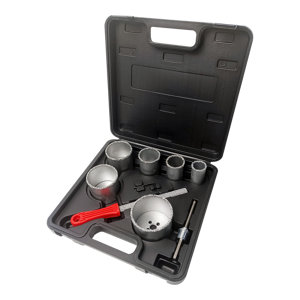 Coffret 6 scies cloches carbure de tungstène 35 à 85 mm avec accessoires