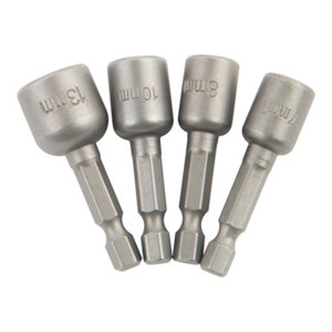 Lot de 4 tourne-écrous hexagonaux magnétiques 6, 8, 10 et 13 mm