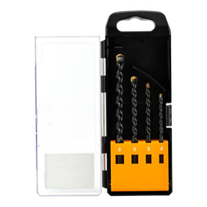 Coffret de 4 forets carrelage verre carbure de tungstène 4 à 8 mm
