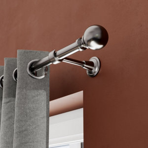 Kit barre à rideau extensible "Athens" boule 120/210 cm 3 supports