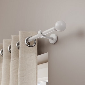 Kit barre à rideau extensible embout boule Anafi 120/210 cm