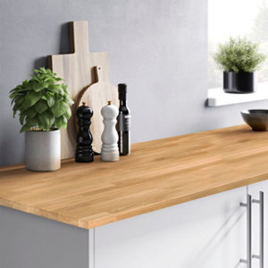 Plan de travail en chêne massif - L.180 x P.62 cm. Ép.2,6 cm