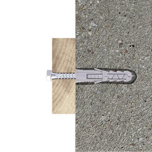 Chevilles nylon  12x60mm - 25pcs, idéales pour brique et béton