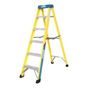 Escabeau professionnel en fibre de verre 6 marches 163 cm jaune  