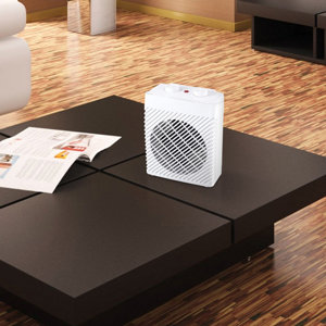 Chauffage soufflant mobile compact thermostat réglable et poignée 2000W blanc