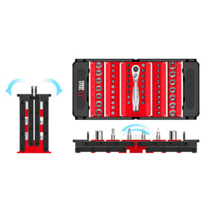 Coffret de douilles 1/4" - 53 pièces dans boîte de rangement