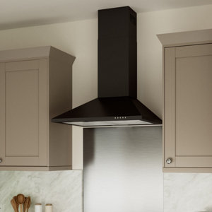 Hotte de cuisine cheminée noir - 60 cm