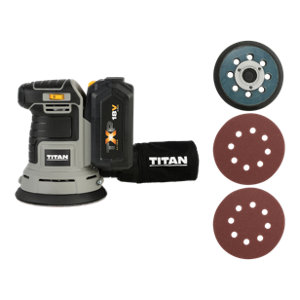 Ponceuse excentrique sans fil 18V +batterie 4 Ah et chargeur + 2 Abrasifs