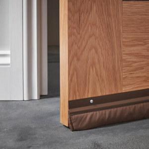 Bas de porte pour sol irrégulier - 1 m - marron