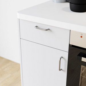 2 poignées de cuisine arrondies 10cm nickel brossé "GEN"