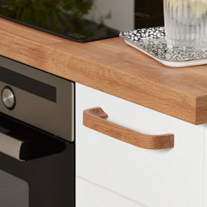 2 poignées de cuisine arrondies 17cm bois "RUTA"