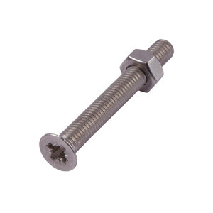 Sachet de 30 boulons tête fraisée Posidriv 6 x 40 mm acier inoydable A2