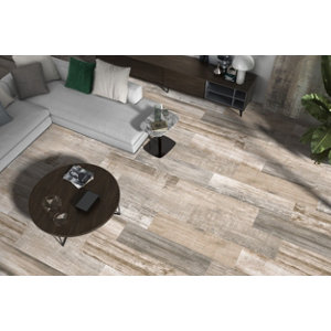 Carrelage de sol intérieur "Clizi" gris - l. 24 x L. 88 cm