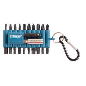 Lot de 22 embouts mixtes de visseuse avec mousqueton