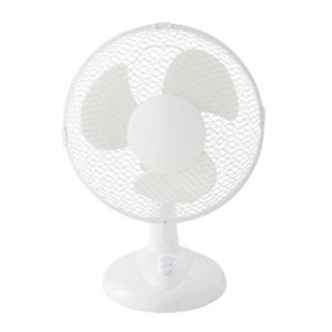 Ventilateur de table blanc 30W - l. 28 x H. 38 cm