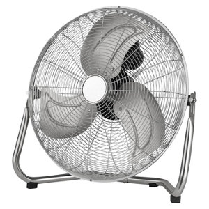 Ventilateur de sol inclinant argent, D. 45 cm