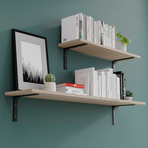 Équerre emboutie noir "Adelie" P. 200 x H. 150 mm