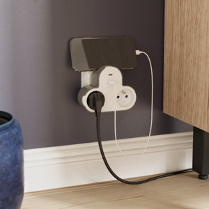 Triplite 2x16A + USB C / USB A blanc et gris