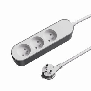 Bloc 3 prises 3 m gris et blanc