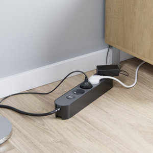 Bloc 4 prises 1,5 m gris et noir