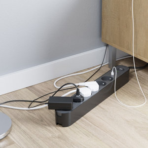 Bloc 6 prises 1,5 m gris et noir USB A + C