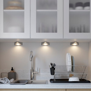 3 lampes led triangle 9 W 4000 K argenté "Narcille"