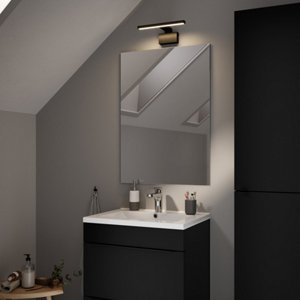 Applique LED pour miroir de salle de bain – 30cm noir