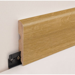Plinthe à clipser "Ciana" mat  effet bois L. 220 x H. 8 cm x Ép. 13 mm