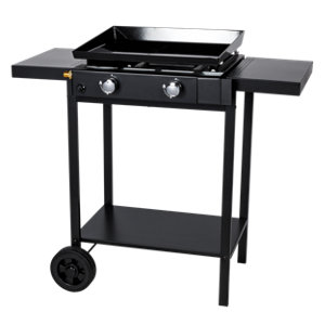 Plancha à gaz sur trolley L. 91 x l. 46,5 x H. 83