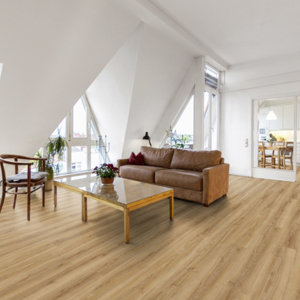 Sol stratifié à clipser aspect chêne  « Lucknow » - L. 138,3 x l. 24,4 cm