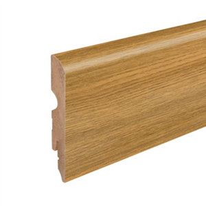 Plinthe à clipser "Honey" mat  effet bois bronze L. 220 x H. 8 cm x Ép. 13 mm