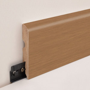 Plinthe à clipser "Feiticeira" mat  effet bois marron L. 220 x H. 8 cm x Ép. 13 mm