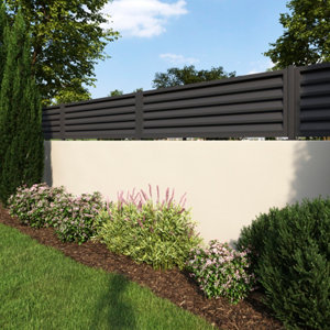 Poteau métal gris anthracite 60 cm - section 15 x 15 cm