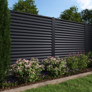 Poteau métal gris anthracite 180 cm - section 15 x 15 cm