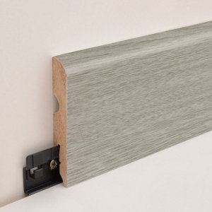 Plinthe à clipser "Cahuita" mat  effet bois gris L. 220 x H. 8 cm x Ép. 13 mm