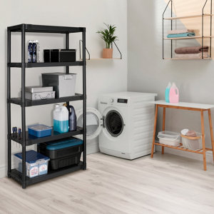 Etagère résine noir "Liane" l. 90 cm x H. 175 cm x P. 40 cm